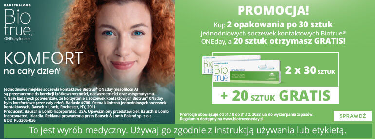 Biotrue Oneday 20 soczewek gratis